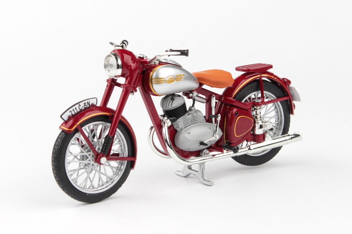 Jawa 250 Pérák Standard (1948) 1:18 - Tmavě Červená