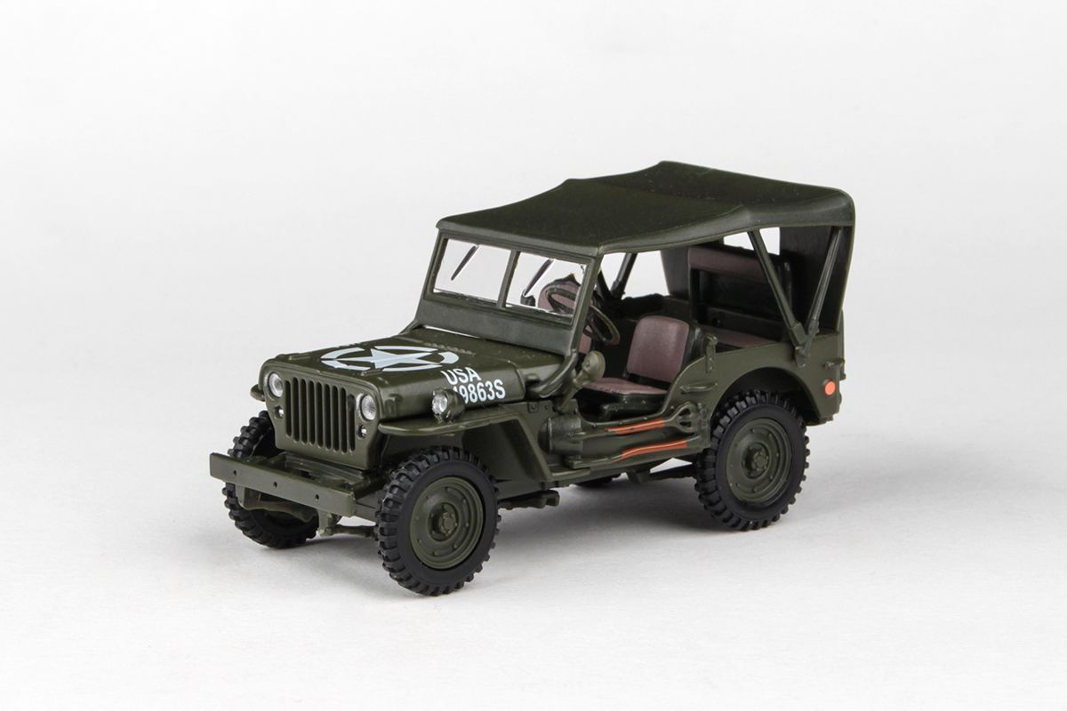 Jeep Willys US Army - se střechou (1:43 cararama)